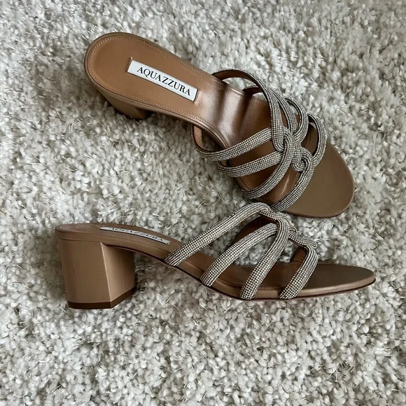Aquazzura 50mm moondust sandals